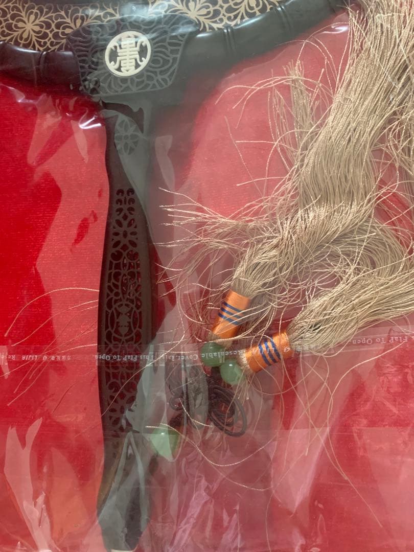 ア*ン様 新品！中国美術 唐木造 白檀透彫刻 翡翠 軍配型硯