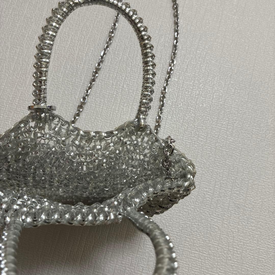 美品 アンテプリマ　シルバー　ミニアトゥーラショルダーバッグ