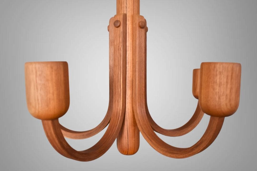 ☆最高級チーク材5灯 Domus Candela 70年代 ドムス シャンデリア