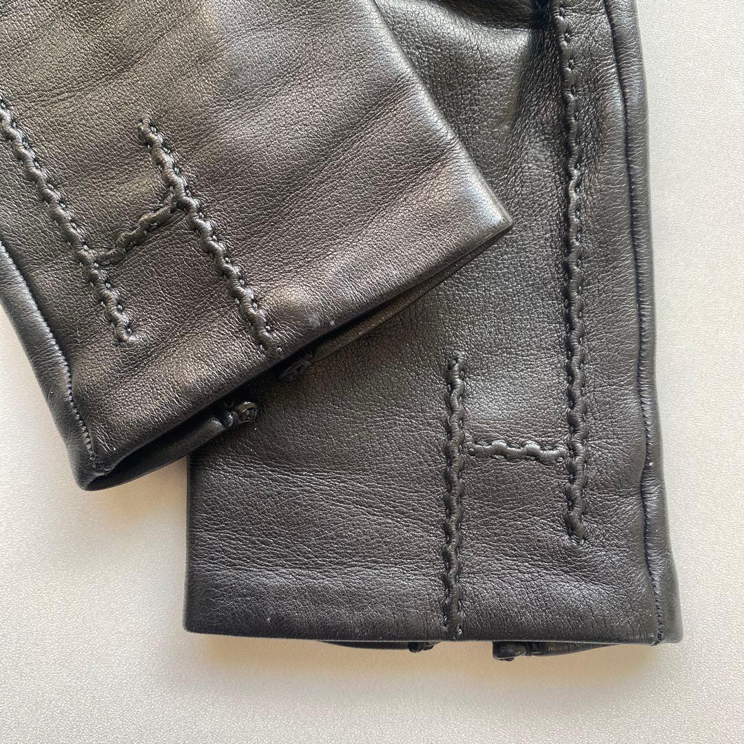 Paul Stuart(ポールスチュアート) ラムレザー×カシミヤ手袋 ブラック