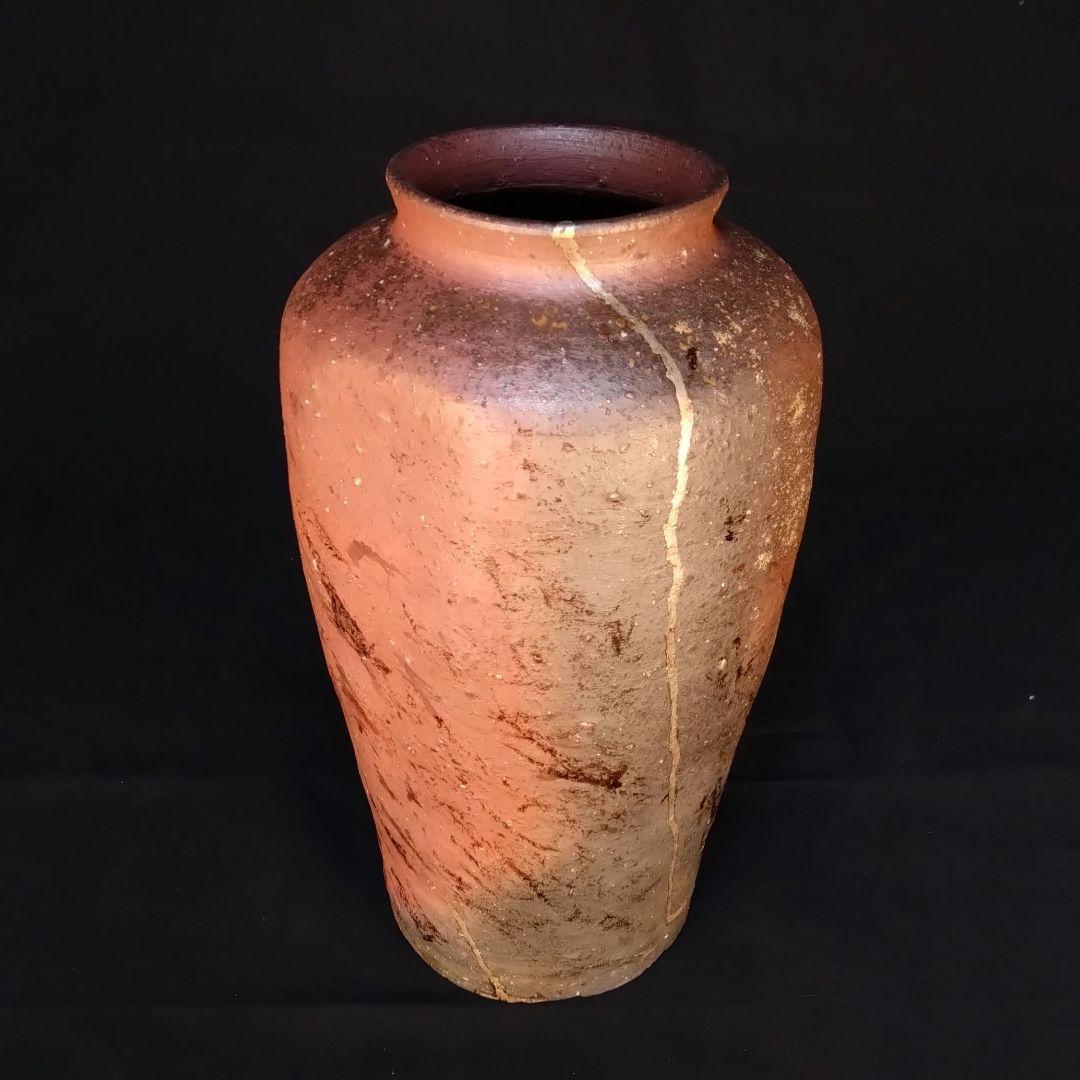 備前焼 南蛮手花生 古備前 錫繕い 漆繕い 古美術 桃山 江戸 花器 壷