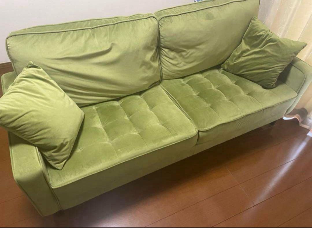 レトロ 2人掛けソファ ソファー グリーン 緑 アンティーク 昭和レトロ