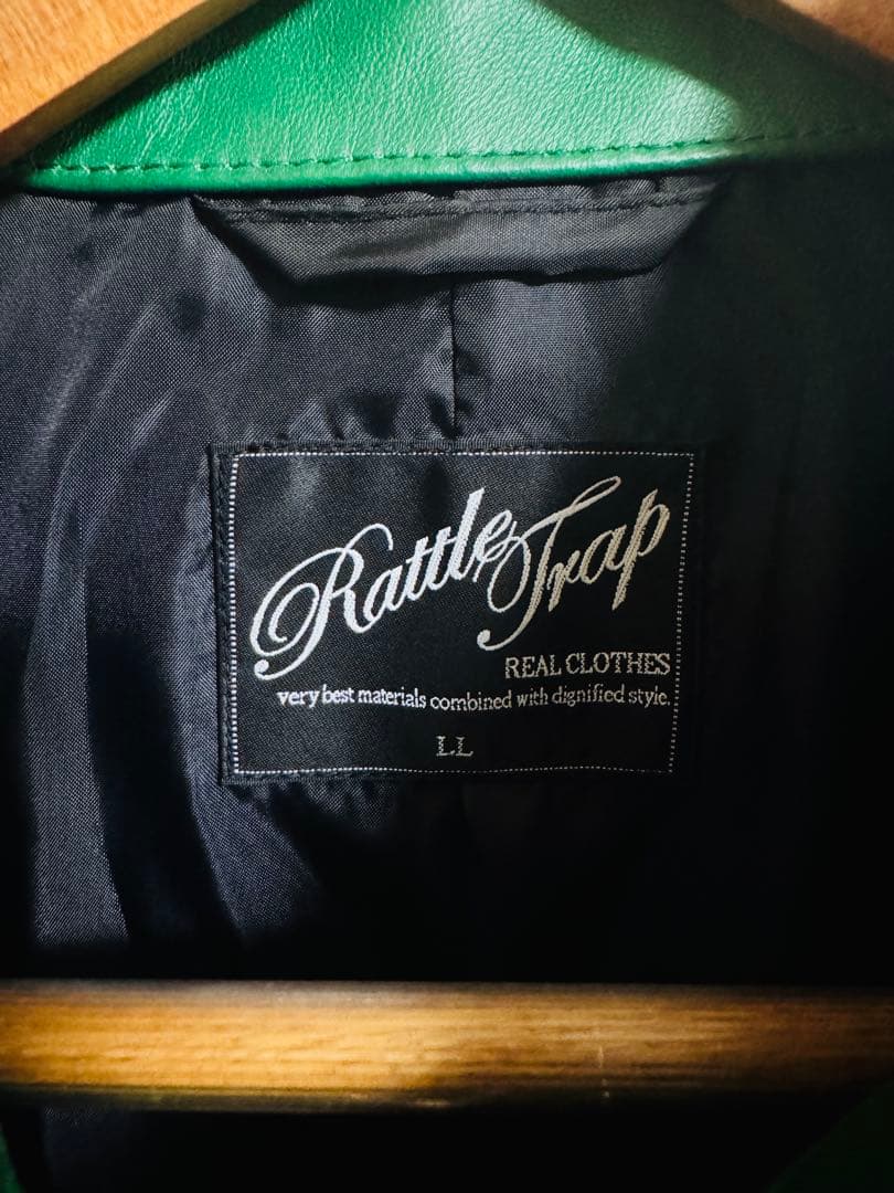 こ*迎様 【美品】ラトルトラップ シングルライダース LL 羊革 緑