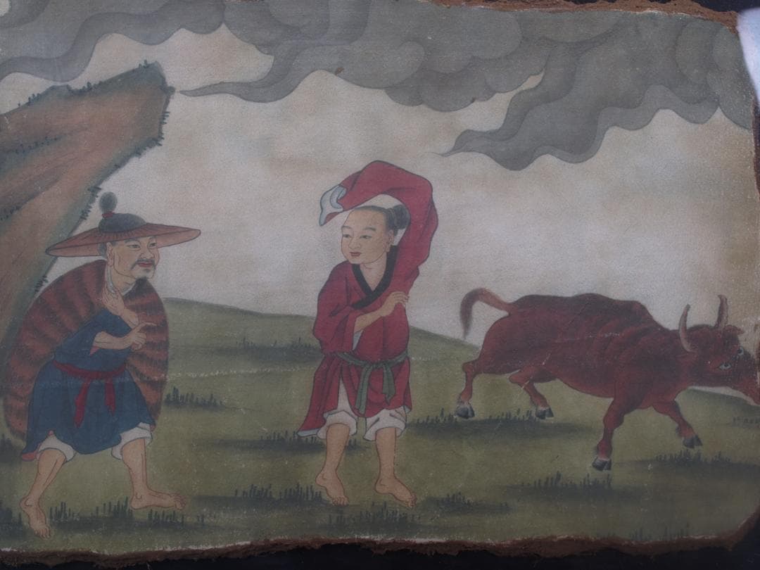 中国唐時代 敦煌莫高窟壁画 彩絵 人物像 発掘品 AK1733A10-4 - メルカリ