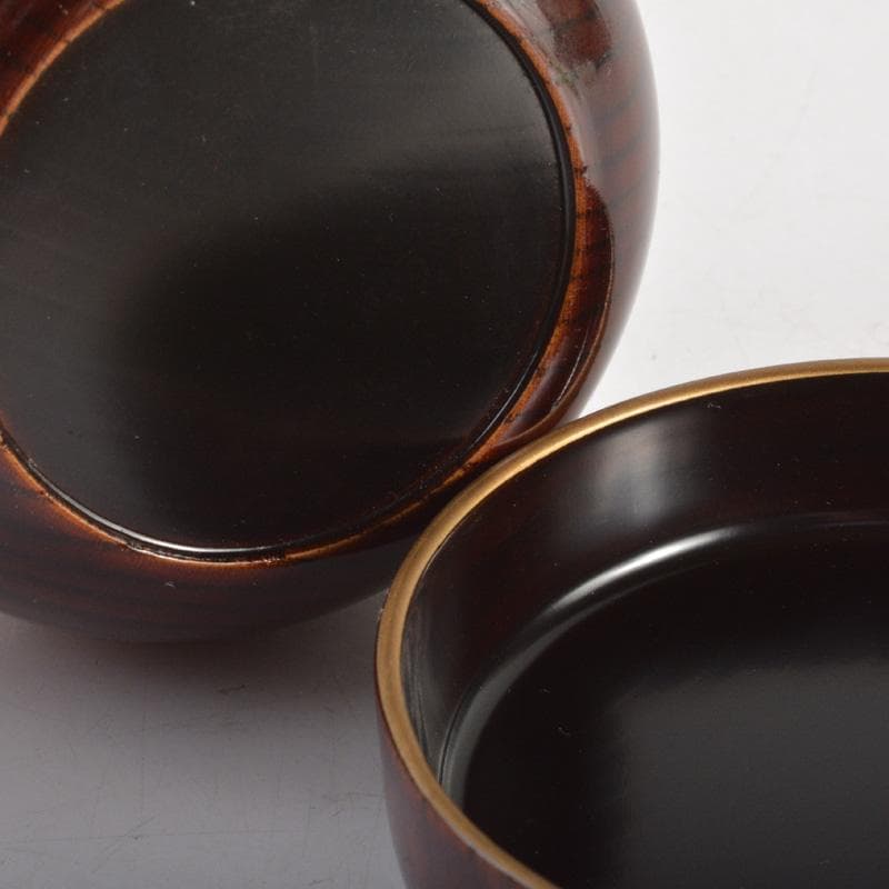 茶道具　瑛斎作　竹蒔絵　螺鈿装飾　平棗　共箱　V　6259