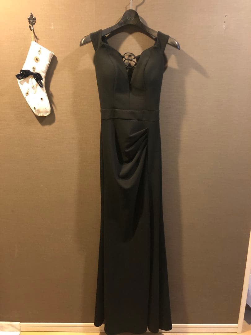 ブラックレースアップマーメイドドレス　ジャンマクレーン　ブラック