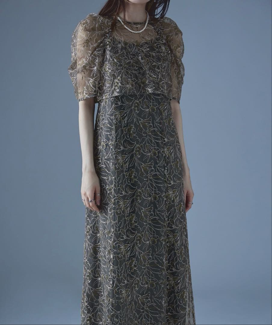 刺繍レースレイヤードドレス etoll. 結婚式 お呼ばれ オケージョン