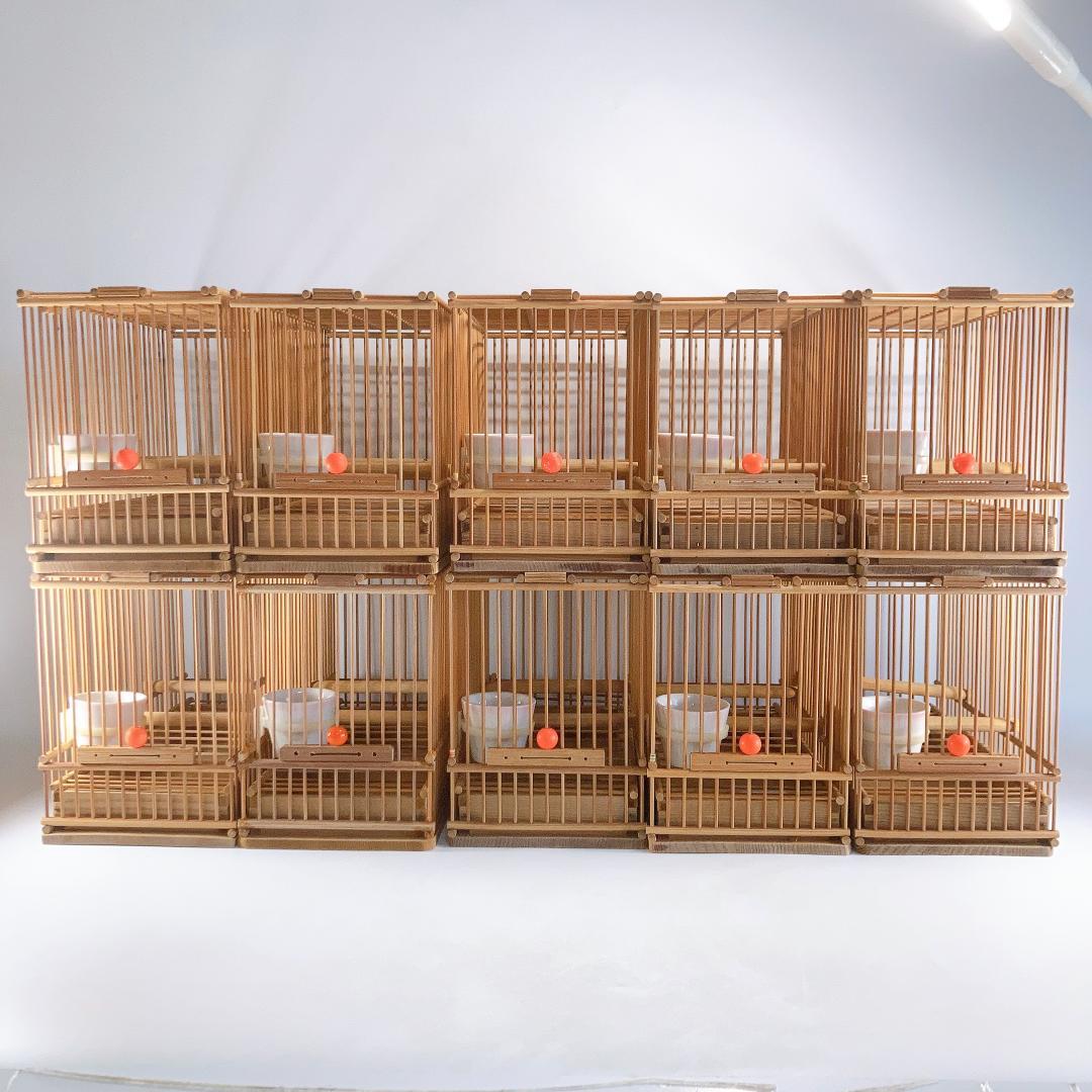 竹製 メジロ籠 10個セット 猪口・止まり木付き【鳥籠】 - メルカリ