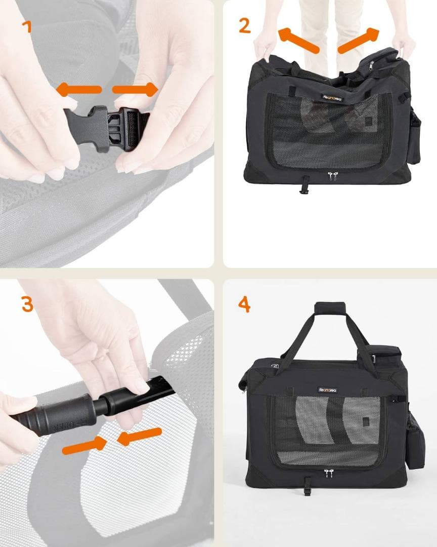 通気性 重視 折りたたみ可能 ペットキャリー 犬用品