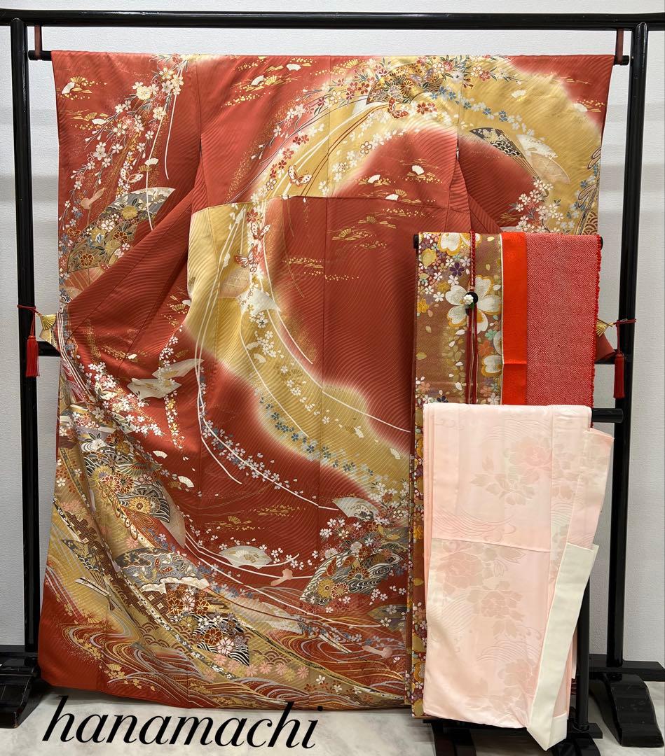 振り袖 フルセット 別誂長襦袢 成人式 金彩加工 刺繍入り 結婚式 737