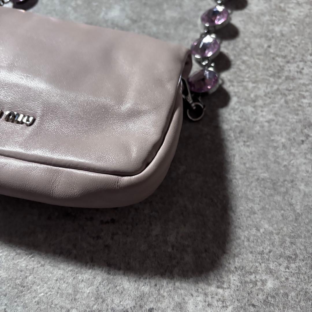 バッグ Miu Miu Chain Beaded Shoulder Bag Clutch