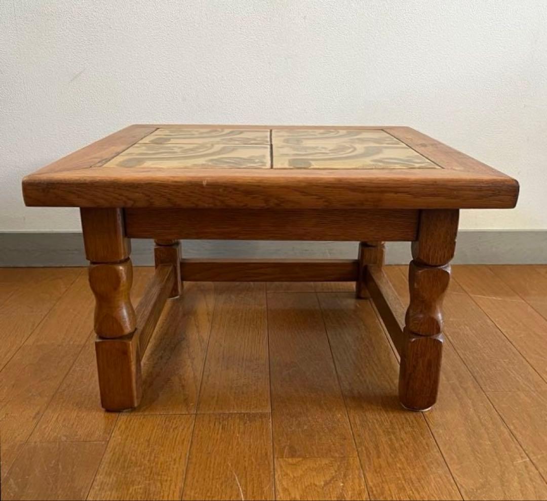ヴィンテージ ルーマニア タイルトップ ネストテーブル オーク サイド