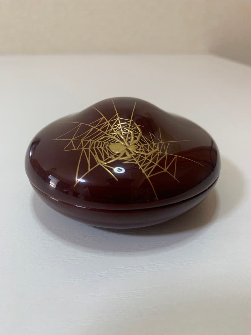 川瀬表完 蜘蛛蒔絵 宝珠香合 美品