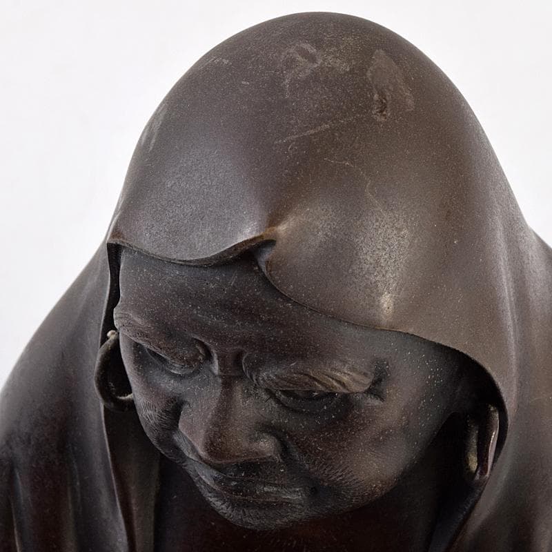 東京銅器 金工師 正之造 古銅鋳銅 達磨像 置物 約3.75㎏ Y