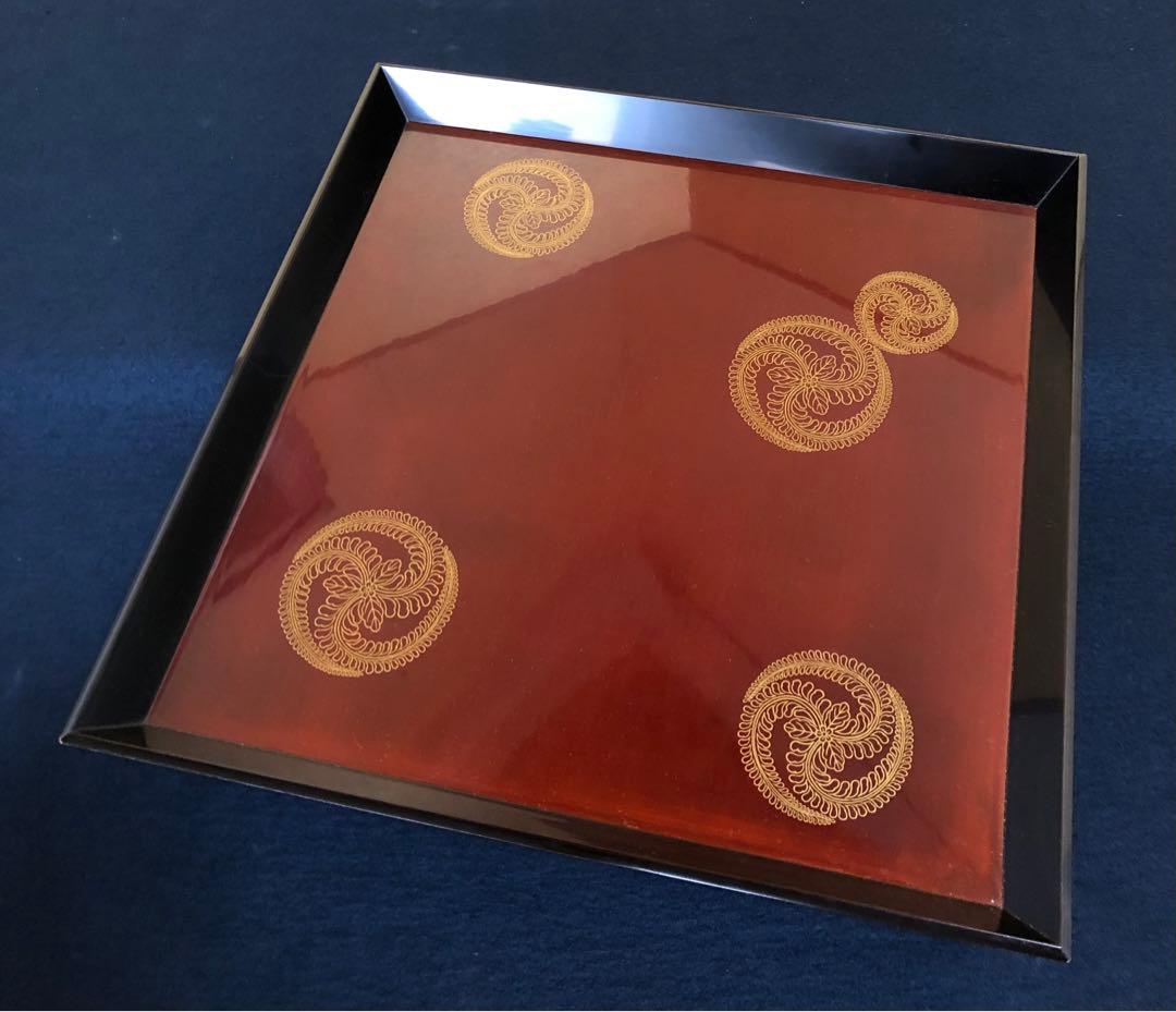 《レ》溜塗 蒔絵付 脚付 会席膳5客 木製漆器 時代 251024い6