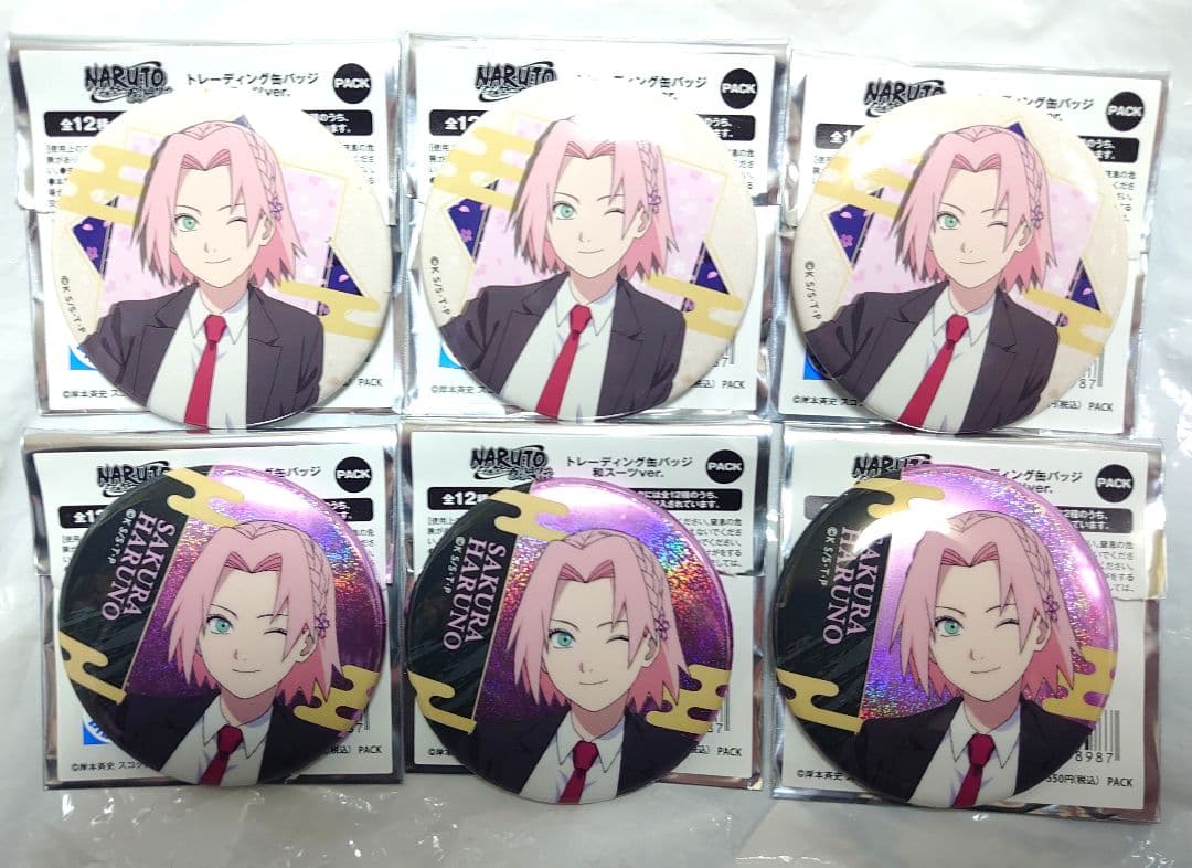 NARUTO × GIGO 和スーツ【 春野サクラ 】缶バッジ 6点セット NARUTO