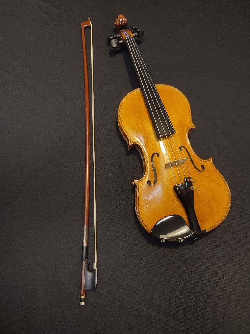 井筒信一 製作 1/4分数 バイオリン　弦新品交換済　弓・ケース・肩当て付属