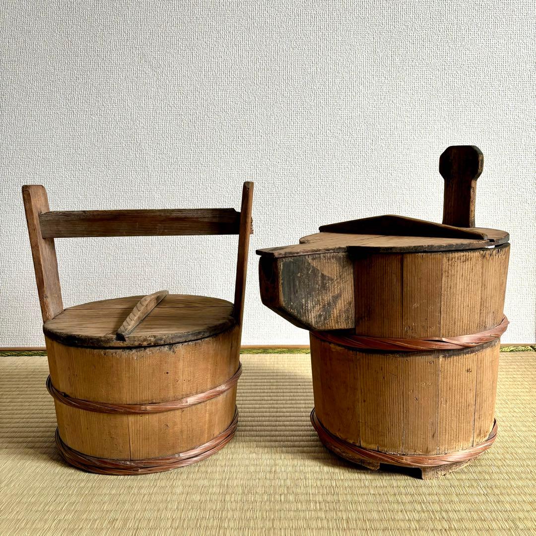 chada様　2点まとめて　古い桶 鎌倉時代 古瀬戸 灰釉印花文手付水注（1185–1333 CE） | 入蘆花