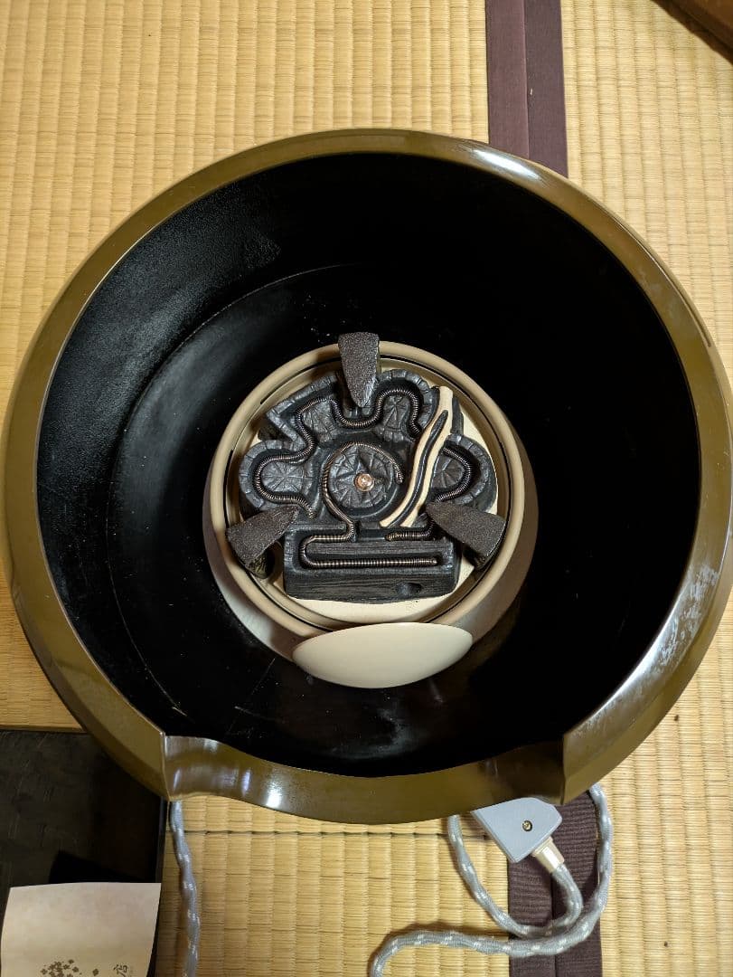 鉄製風炉釜 唐銅蓋 霰文 茶道具 茶釜 風炉用 茶道具 風炉釜 風炉用釜