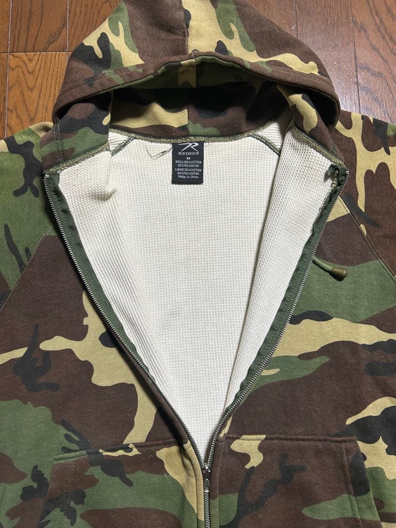ロスコ　rothco ジップパーカー　裏サーマル　迷彩