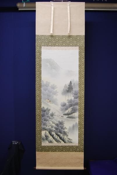 真作/繁華/山水馬子図/布袋屋掛軸HB-522