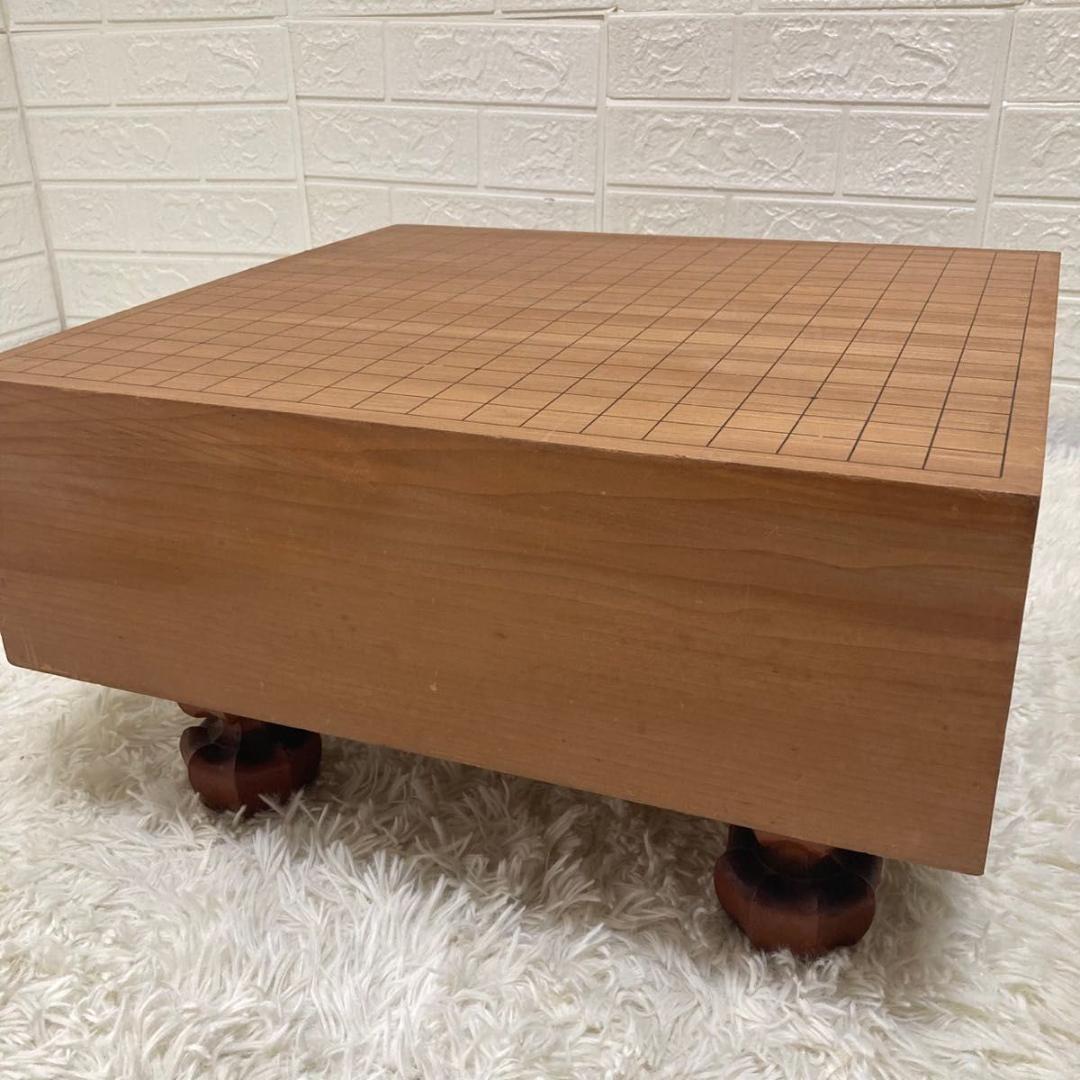 【美品】囲碁盤　本蛤碁石　へそ付き　脚付き　蛤碁石　囲碁盤　雪印　松寿