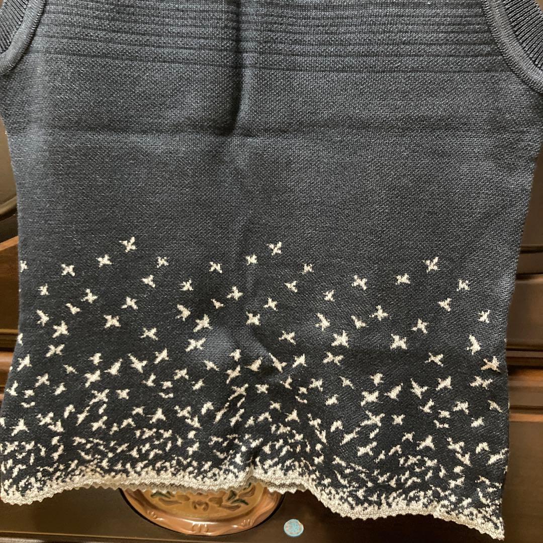 トップス mame Crane Pattern Jacquard Knitted Top