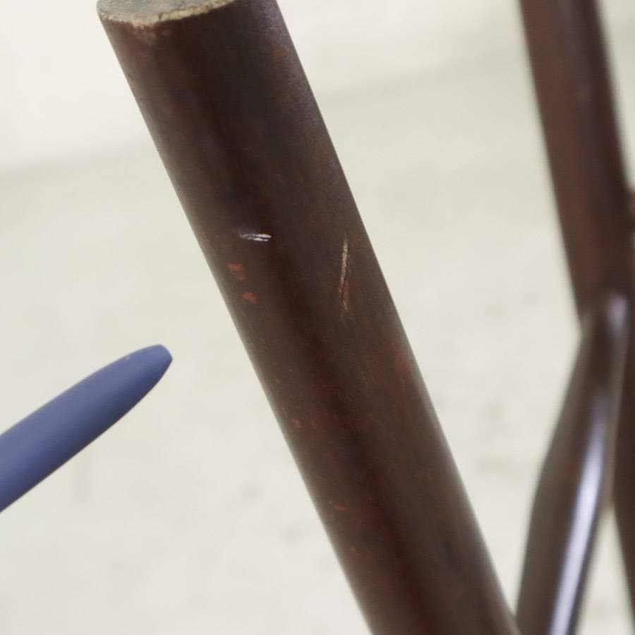 ルーマニア製 ハイスツール ビーチ材 ブラック PVCレザー