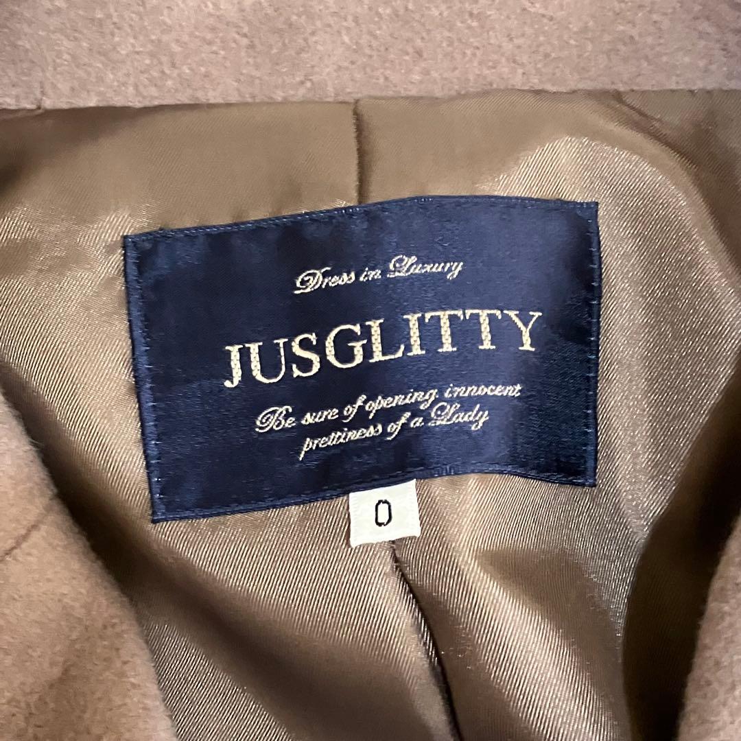 ジャスグリッティー ベルテッドロングコート ピンク アンゴラ 2