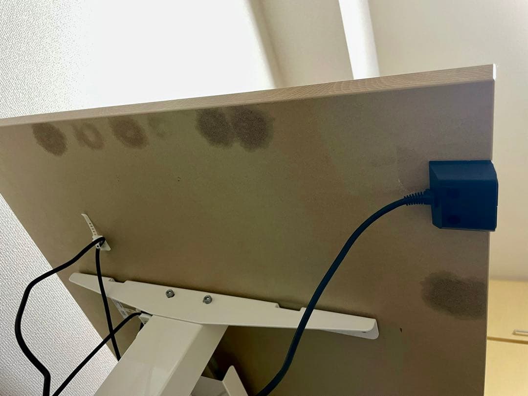 木目調 電動昇降パソコンデスク