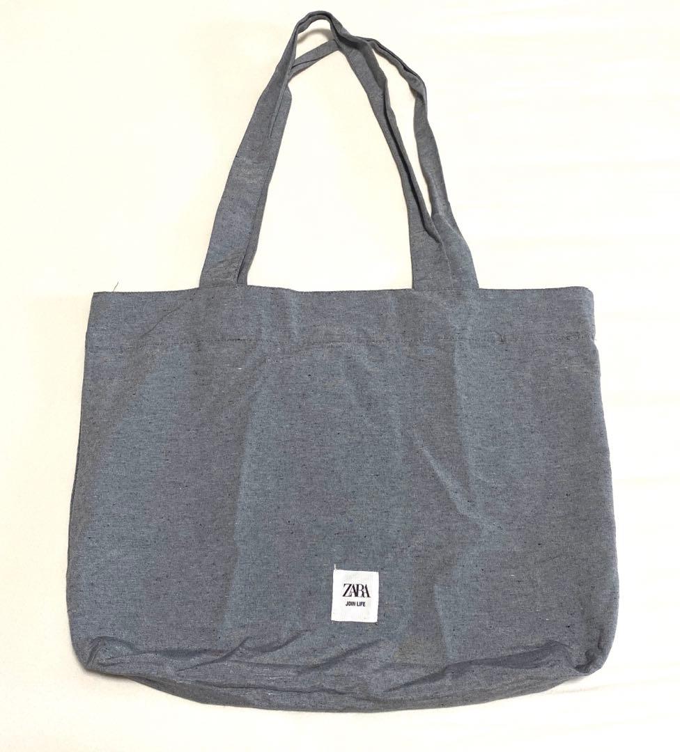 ZARA エコバッグ グレー 100%リサイクル素材 Mサイズ - メルカリ