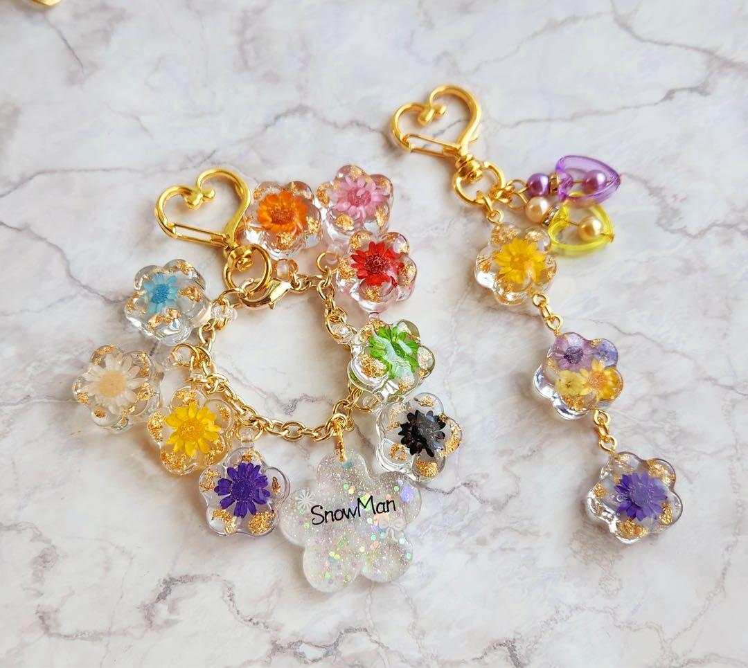 凛　スターフラワー　短冊風　キーホルダー