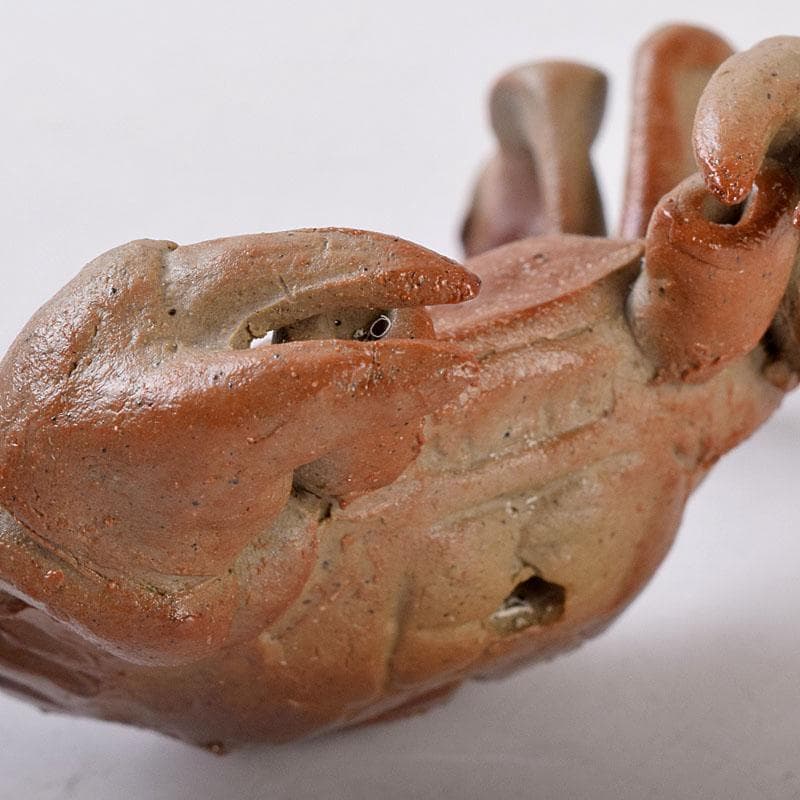 能登七尾 城山焼 國下三郎作 蟹 箱付 Z 8537