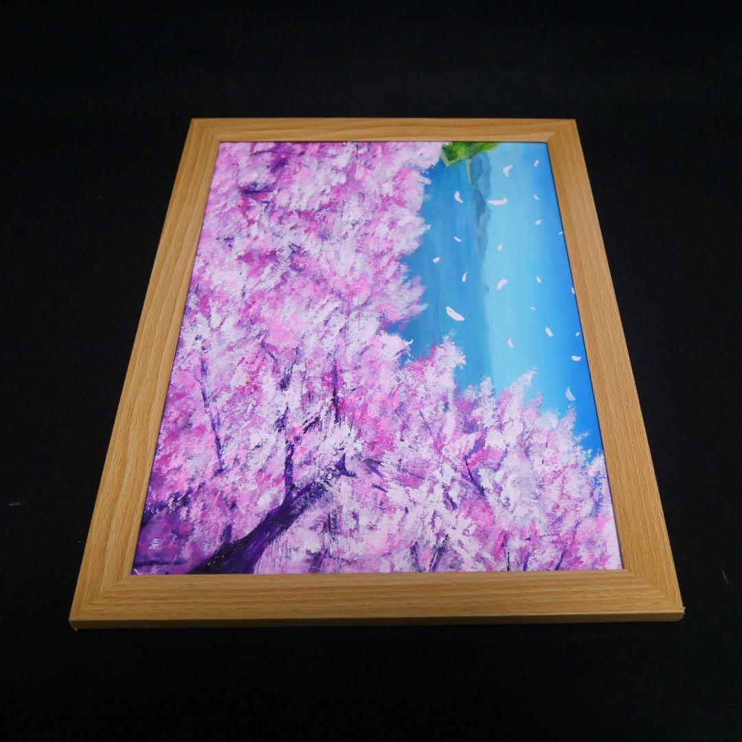 油絵 油彩 油彩画 絵 絵画【海に舞う桜】