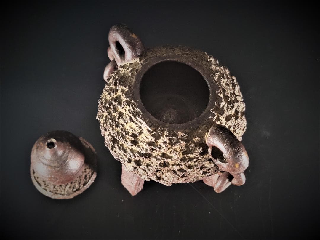 焼物】備前焼 三足香煙 共箱 茶道具 旧家譲り品 年代物 - www