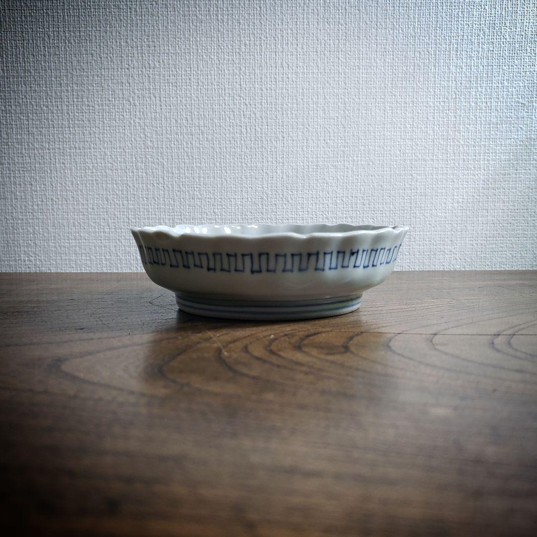 小皿 染付 花弁縁 丸窓 松竹梅 縁文 雷文 訳あり 明治 大正 古伊万里