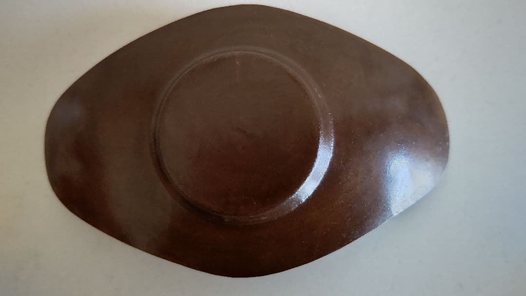 茶托 5枚 舟形 梅文 煎茶道具 銅製?