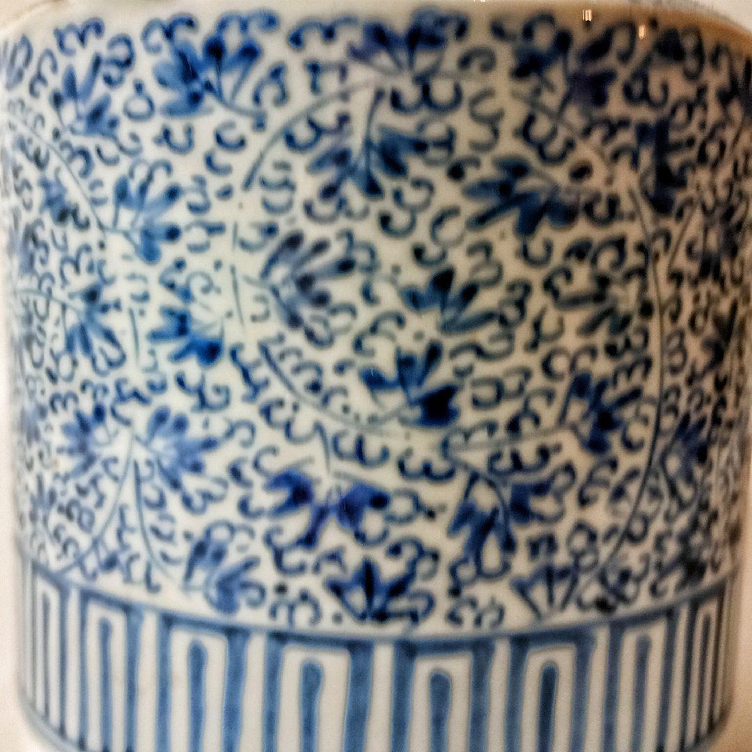 古伊万里 微塵花唐草文銚子 【初期伊万里 古九谷 藍九谷 柿右衛門