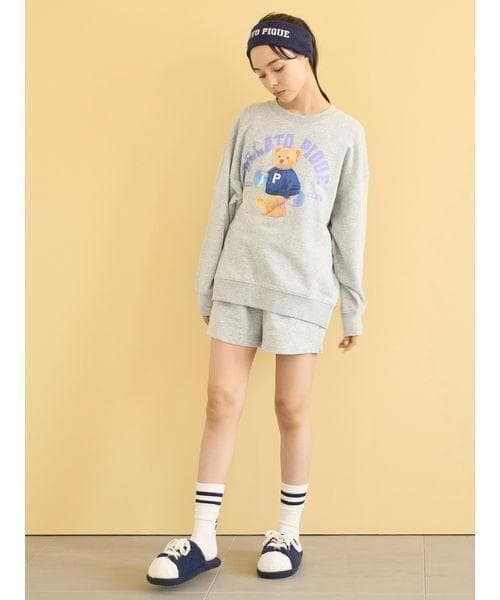 ジェラートピケ スポーティーベア裏毛プルオーバー＆裏毛ショートパンツセット