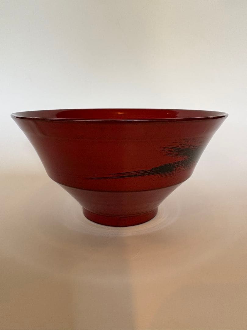 瀬戸國勝　漆器　朱地黒漆八カ目　椀　未使用品