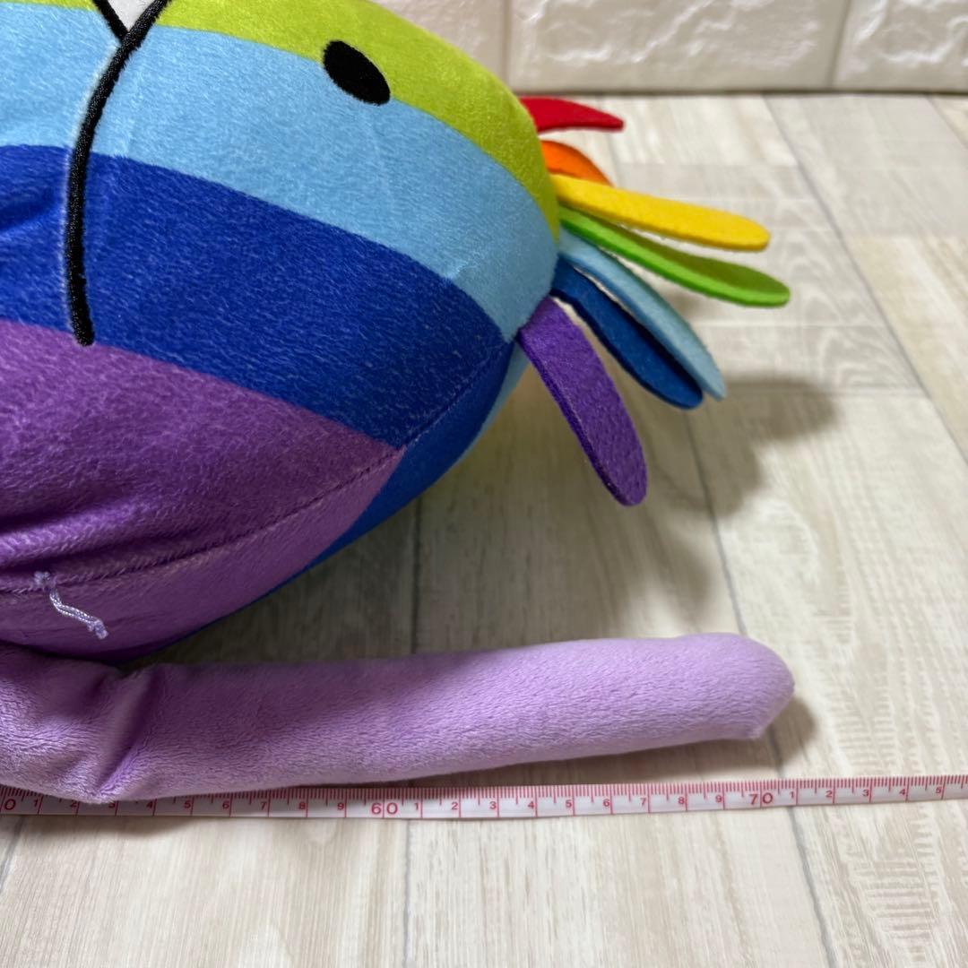 希少　レインボーなめこ 筒形クッション　おさわり探偵なめこ BIGFUNGHI