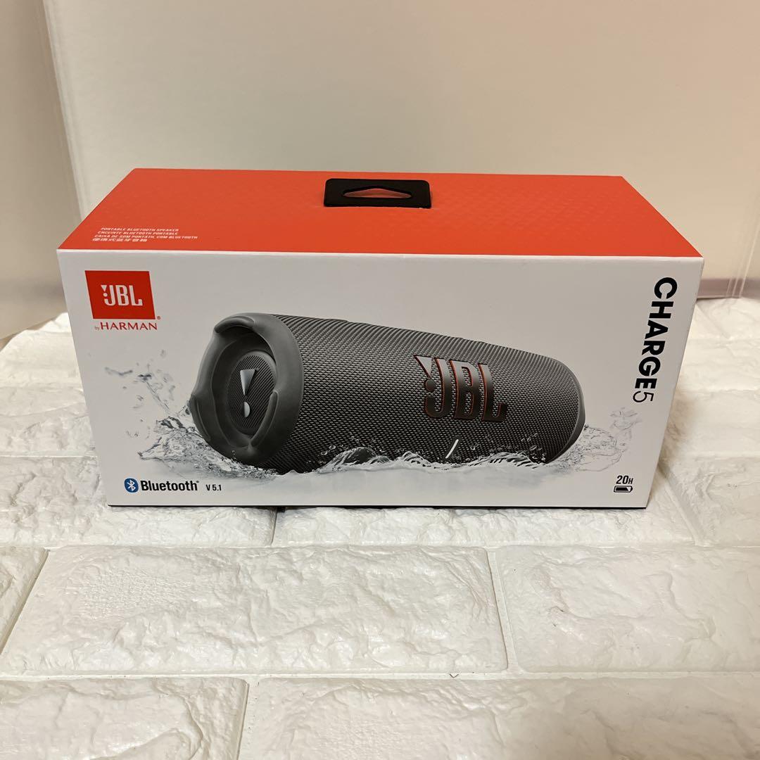 【新品未使用】JBL CHARGE5 Bluetooth スピーカー　グレー JBL（ジェイビーエル） JBL公式 ポータブルスピーカー CHARGE 5
