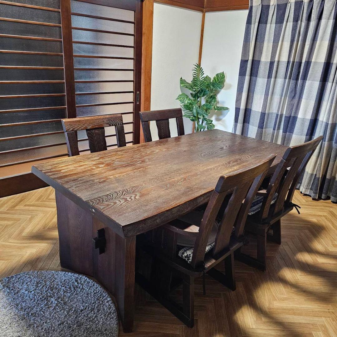 aya　ヴィンテージダイニングテーブル　4人分回転チェアセット