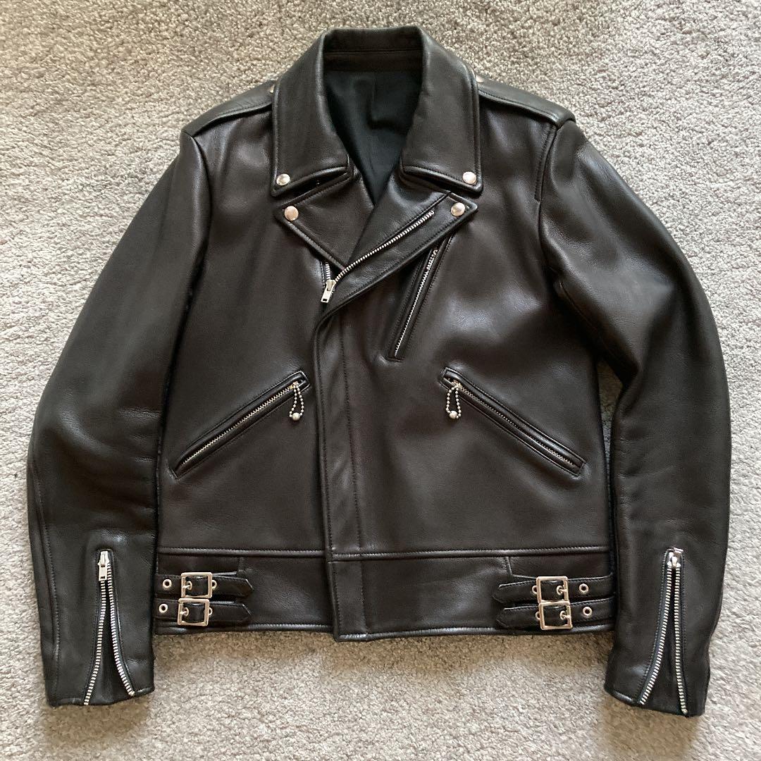 Scye 比翼ダブルライダースジャケット ブラックレザー サイズ38 - メルカリ
