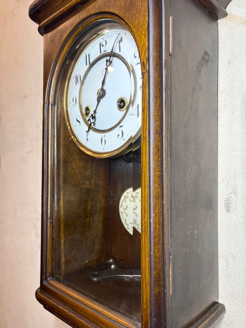 ユンハンス　柱時計　古時計　振り子　ゼンマイ　アンティーク　レトロ　精工舎