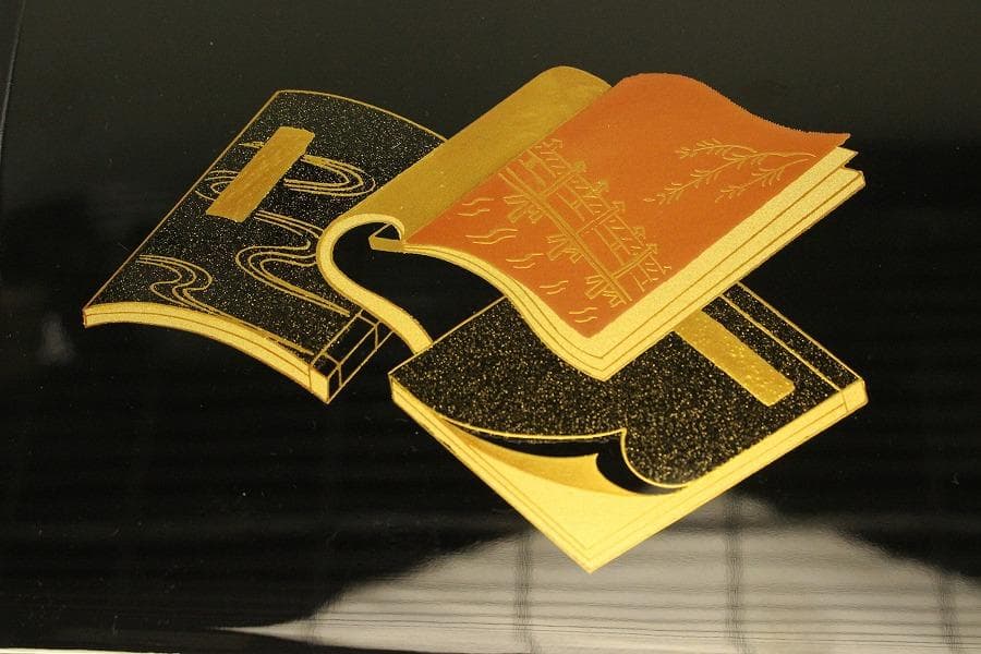 和本蒔絵 四方 蓋物 文庫 未使用(A878)