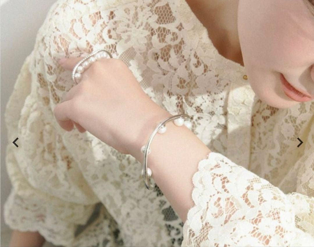 ステラハリウッド　ビジューラインパールフィンガーリング（シルバー）¥13750