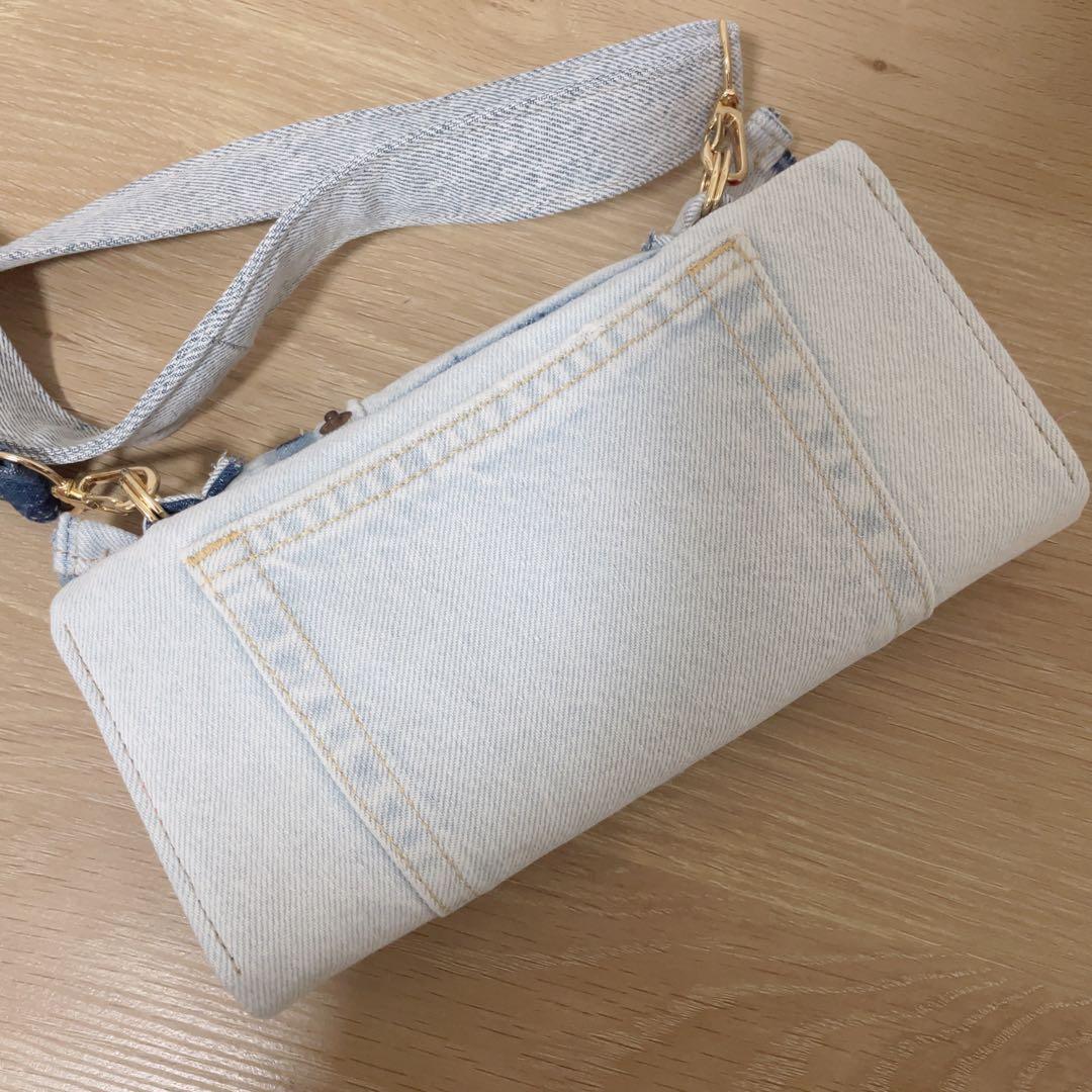 デニム リメイク フリル ウォレット ショルダー 2点セット
