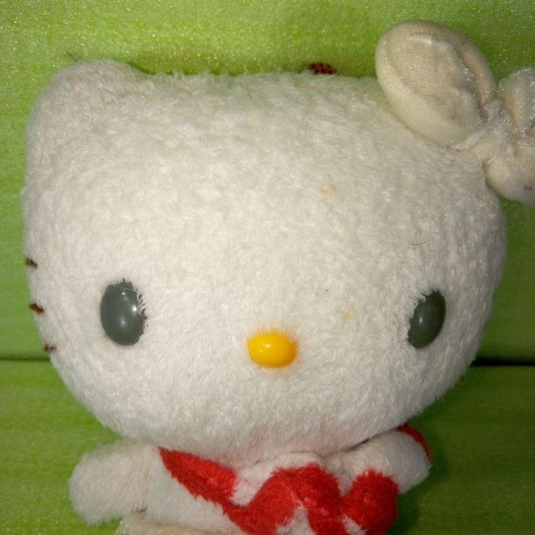 ハローキティ　HELLO KITTY　赤白マフラー　スカーフ　ぬいぐるみ　レア