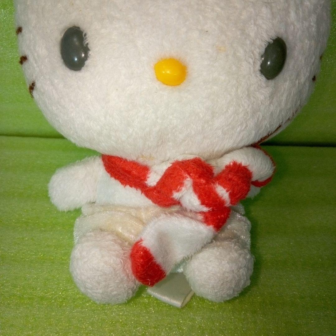 ハローキティ　HELLO KITTY　赤白マフラー　スカーフ　ぬいぐるみ　レア